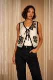 Knitted vest with textured pattern