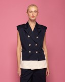 Oversized δίχρωμο γιλέκο