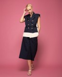 Oversized δίχρωμο γιλέκο