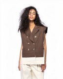 Oversized δίχρωμο γιλέκο