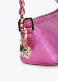 Μetallic Shoulder Bag in Fuchsia.
