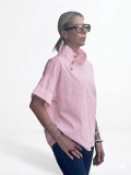 Κοντομάνικη  stylish μπλούζα με πλαϊνά κουμπιά, 100% cotton.