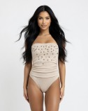 Strapless bodysuit with snaps