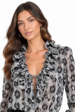 Αέρινη lurex μπλούζα με εντυπωσιακό animal print.