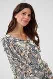 Blouse with a relaxed fit, long sleeves, and V-neckline.