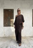 Loose fit pants with elastic waist band.  Wear it with the matching top