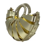 Metallic gold crossbody handbag