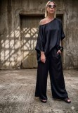 Loose fit pants with elastic waist band.  Wear it with the matching top
