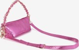 Μetallic Shoulder Bag in Fuchsia.