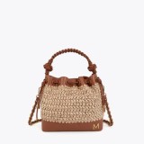 Raffia bucket bag