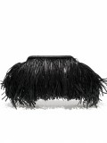 Πλεκτό Clutch από ψάθα (Raffia Style)  καλυμμένο με μακριά κρόσσια μπροστά στην ίδια απόχρωση.