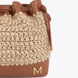 Raffia bucket bag