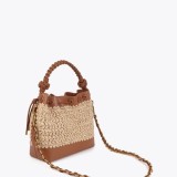 Raffia bucket bag