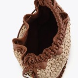 Raffia bucket bag
