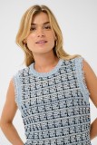 Tweed vest top with a sleeveless silhouette