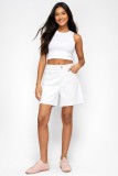 Λευκό jeans shorts