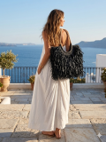 Fringed Raffia Tote Bag – Boho Summer Handbag