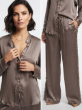 Asymmetric relaxed satin shirt