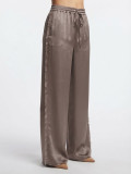 Satin pants with elastic waist