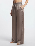 Satin pants with elastic waist