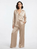 Asymmetric relaxed satin shirt