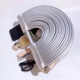 Metallic silver  handbag