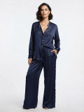 Asymmetric relaxed satin shirt