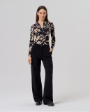 High-Waisted Wide Leg Trousers - From Soft Knitted Fabric