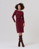 Printed Midi Dress with Boat Neck