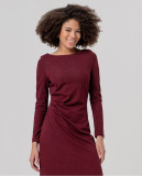 Printed Midi Dress with Boat Neck