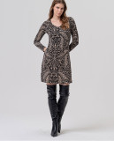 Short Straight V-neck Knit Dress