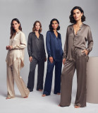 Asymmetric relaxed satin shirt