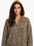 Oversize tweed jacketς with hood