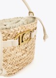 Raffia bucket bag