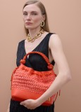 Raffia bucket bag