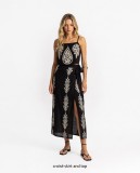 Midi κρουαζέ φούστα με λευκά μοτίβο.