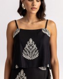 Embroidery  sleeveless top, Wear it with the matching skirt.