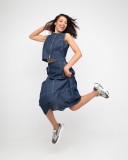 Denim sleeveless top