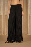 Ηigh-waisted pleated wide-leg pants