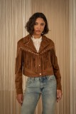 Jacket with fringes and studs
