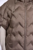 Quilted Puffer Cape Jacket with Hood