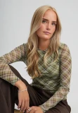 Mesh Long Sleeve Top - Green Check