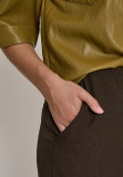 Wide Leg Tailored Trousers - Brown Melange