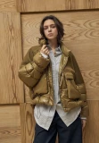 Oversized cropped puffer jacket