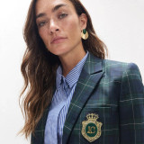 Καρό σακάκι / Blazer  σε βαθύ navy blue και πράσινο χρώμα