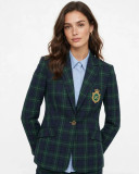 Καρό σακάκι / Blazer  σε βαθύ navy blue και πράσινο χρώμα