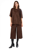 Suede Culotte Bermuda - Oversized Fit