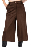 Suede Culotte Bermuda - Oversized Fit