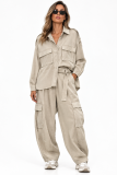 Oversized  πουκάμισο από μαλακό, suede-effect ύφασμα με βελούδινη αφή
