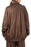 Oversized bomber / jacket  από απαλό suede